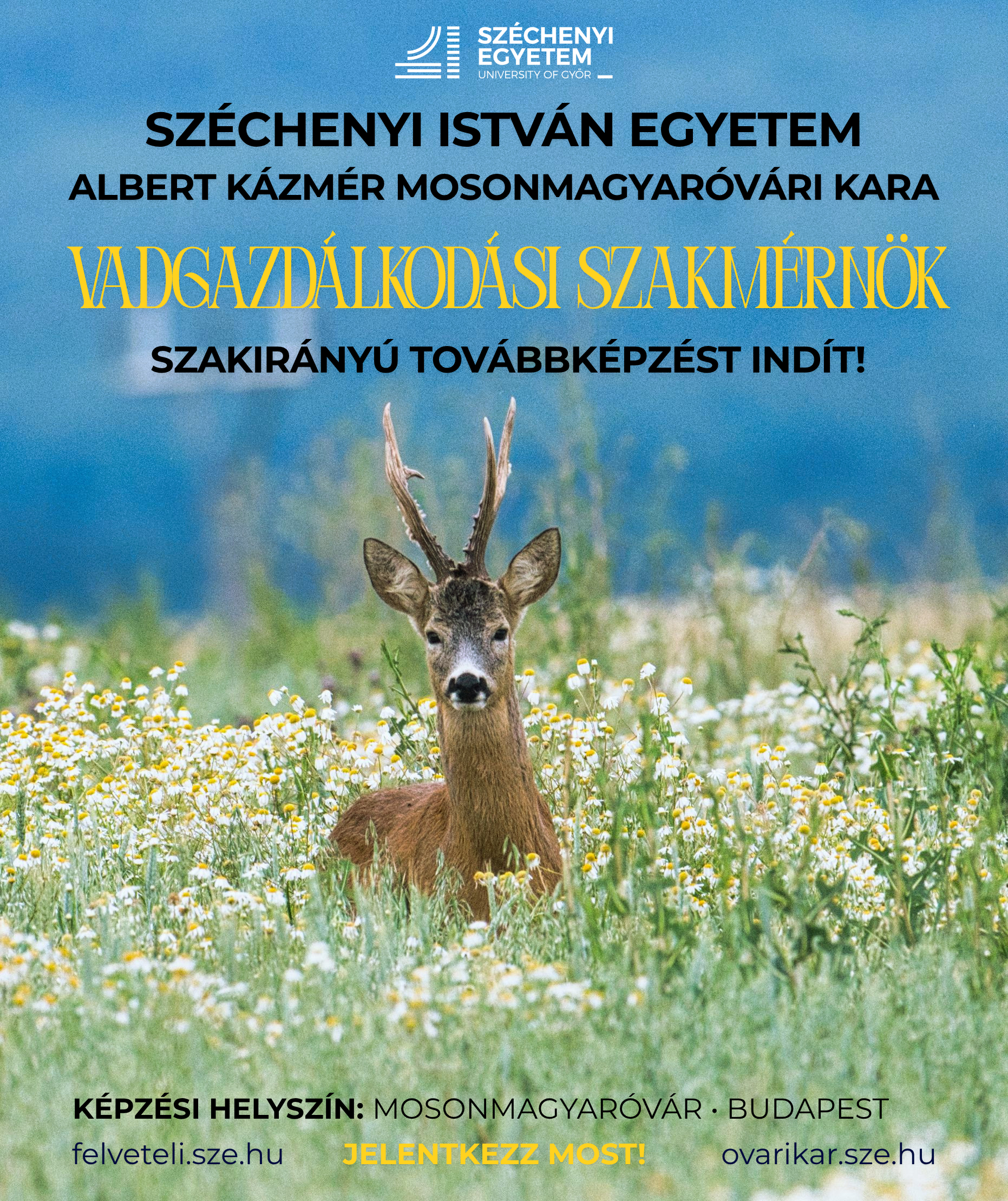 VADGAZDÁLKODÁSI SZAKMÉRNÖKI KÉPZÉS INDUL AZ ALBERT KÁZMÉR MOSONMAGYARÓVÁRI KARON! VADGAZDÁLKODÁSI SZAKMÉRNÖKI KÉPZÉS INDUL AZ ALBERT KÁZMÉR MOSONMAGYARÓVÁRI KARON!