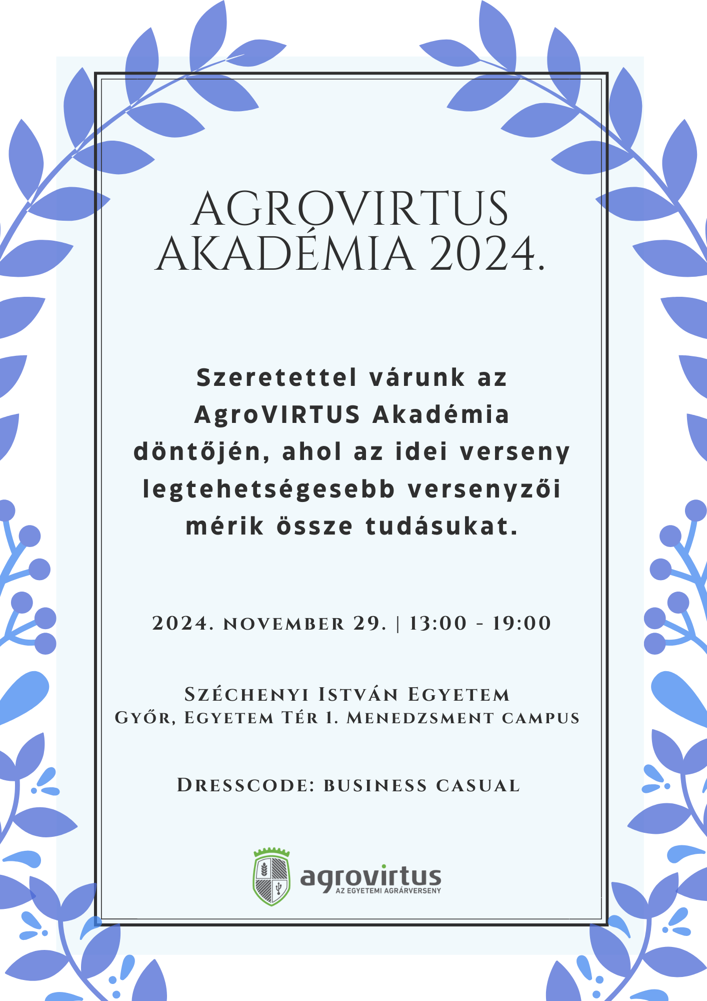 AgroVIRTUS  2024.11.27-29. - Meghívó