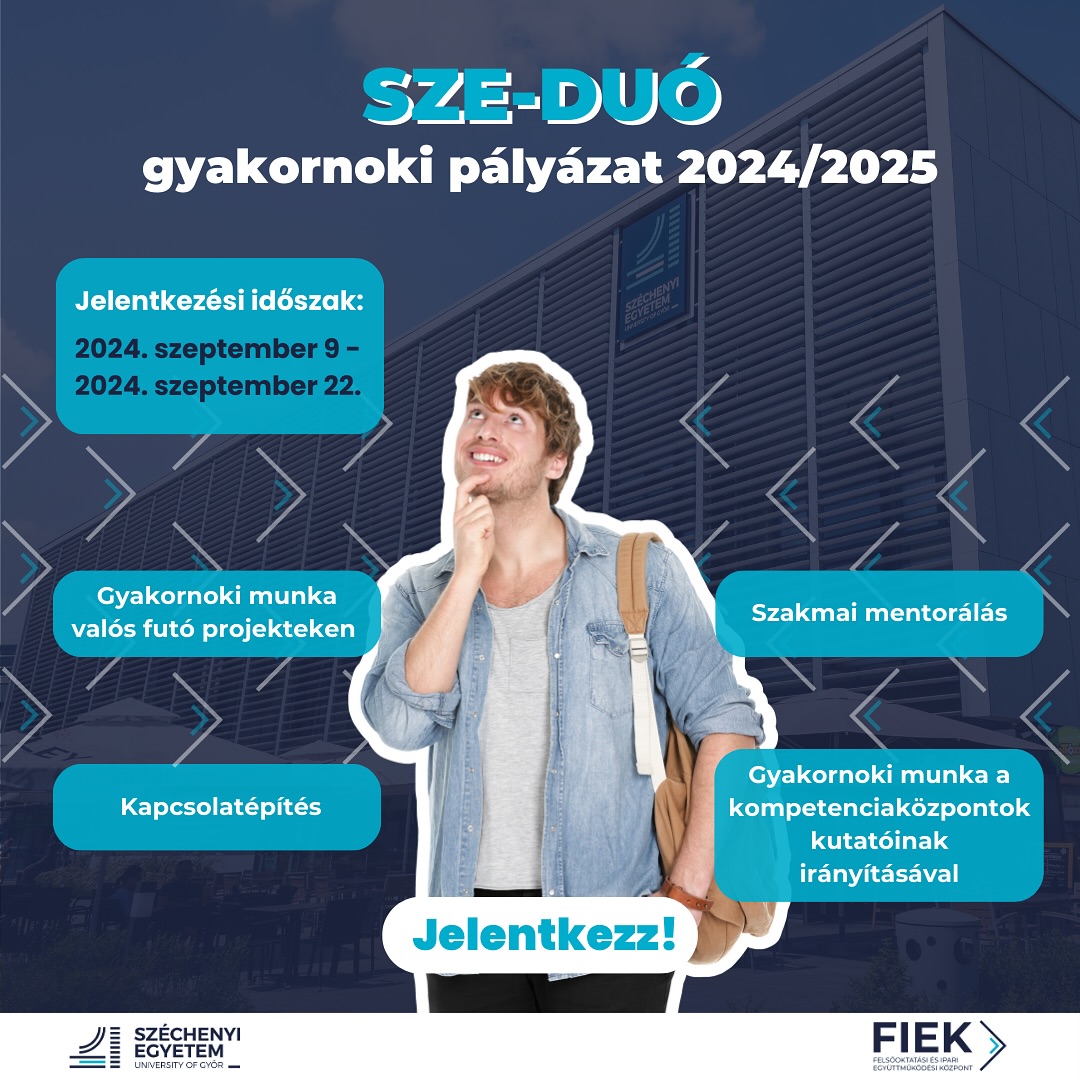 SZE-DUO gyakornoki pályázat 2024/2025.